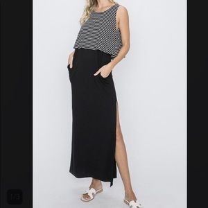 Stripe maxi dress with pockets